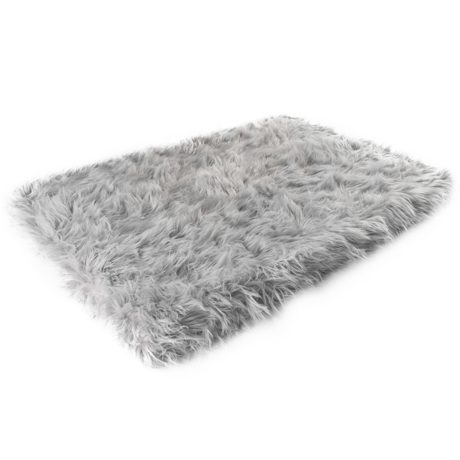 PupRug by Paw.com® Faux Fur Orthopedic Dog Bed - Rectangle Grey