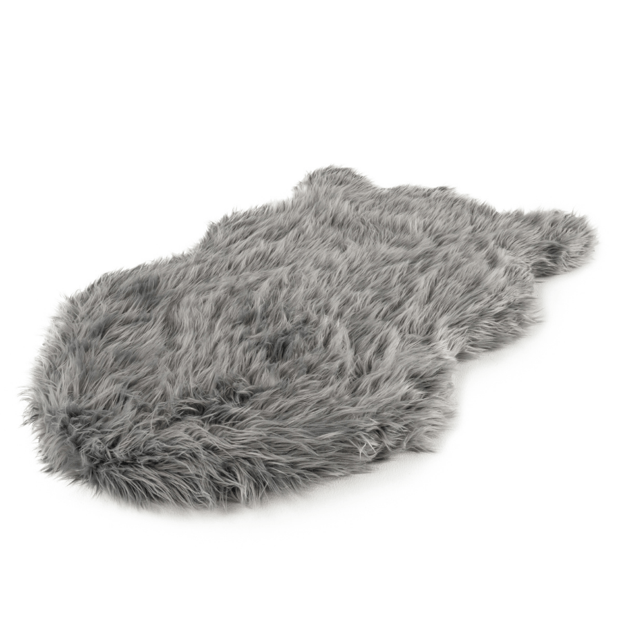PupRug by Paw.com® Faux Fur Orthopedic Dog Bed - Curve Charcoal Grey