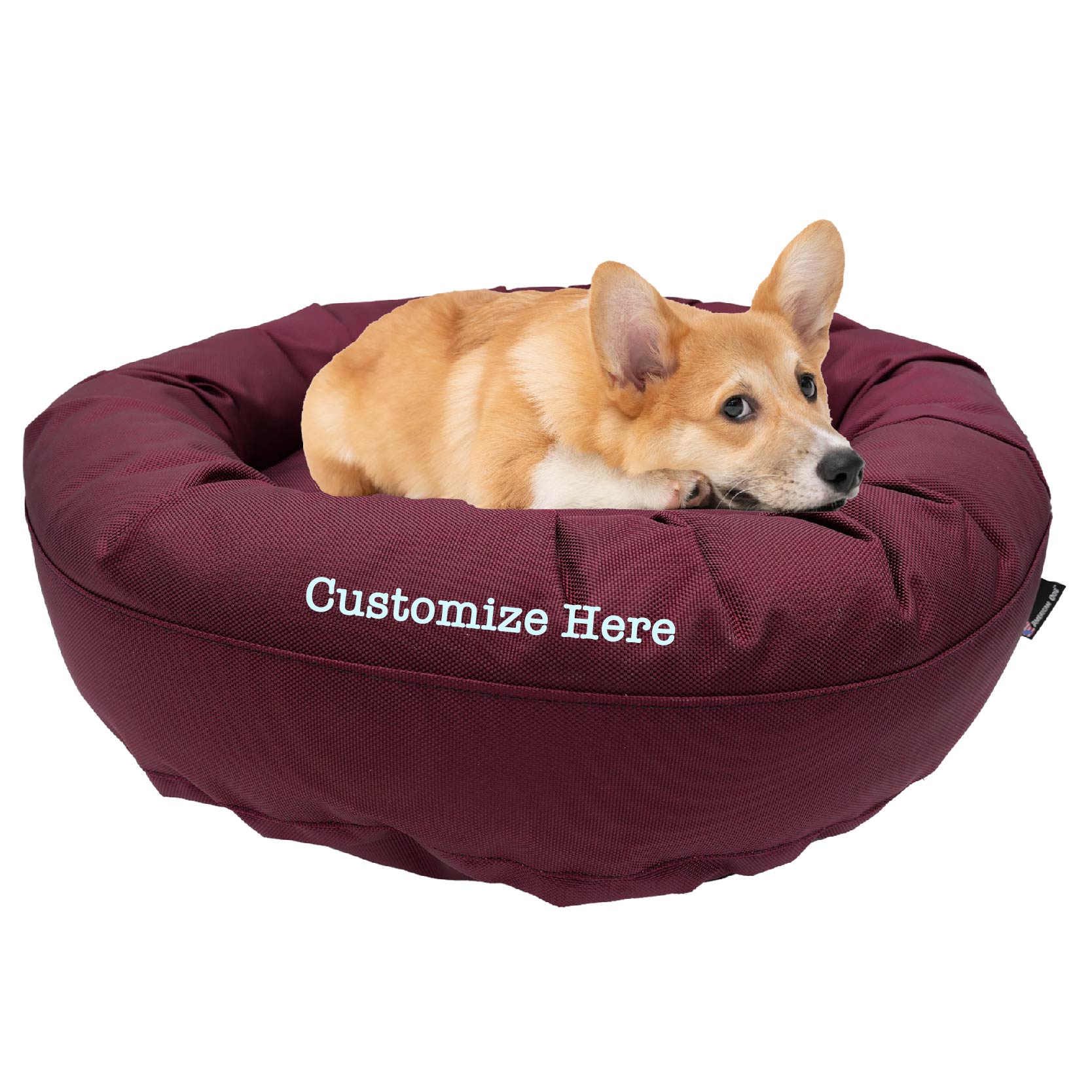 Dog Bed Round Bolster Armor™ 'Happy Pawlidays'