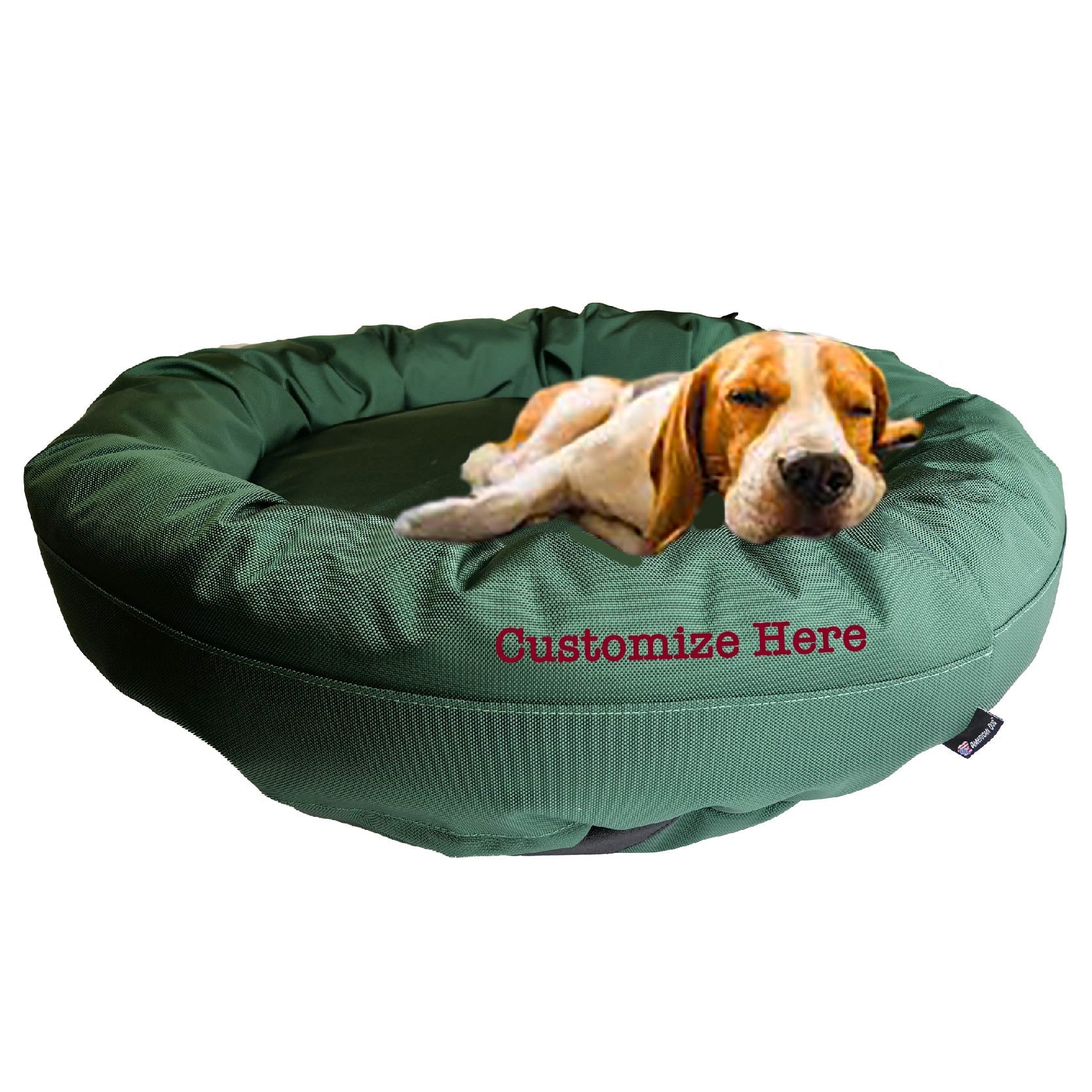 Dog Bed Round Bolster Armor™ 'Happy Pawlidays'