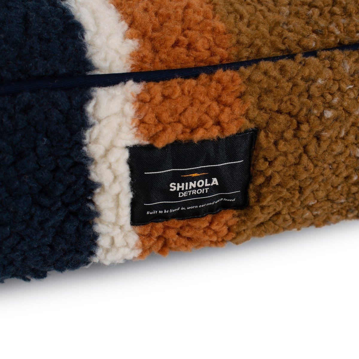 Shinola Brand Stripe Berber Napper Dog Bed