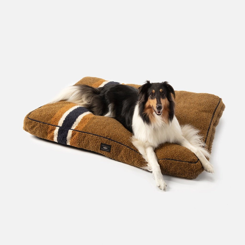 Shinola Brand Stripe Berber Napper Dog Bed