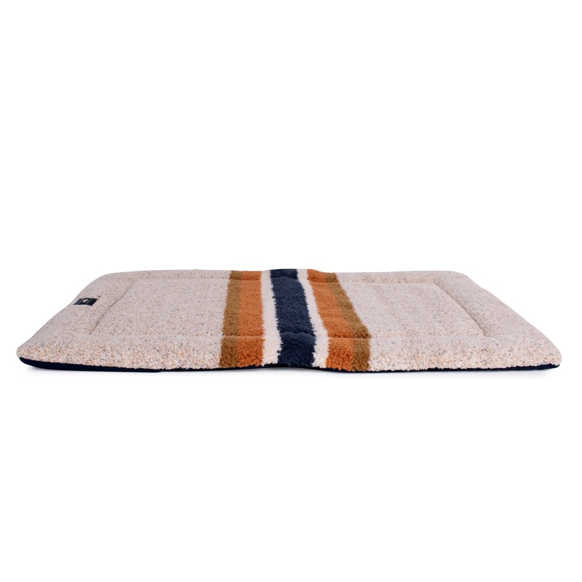 Shinola Brand Stripe Comfort Cushion Berber Dog Bed Oatmeal